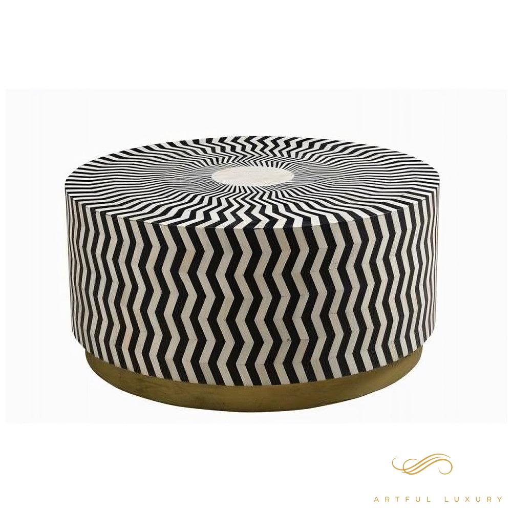 Bone Inlay Zig Zag Coffee Table | Luxury Handmade Coffee Table