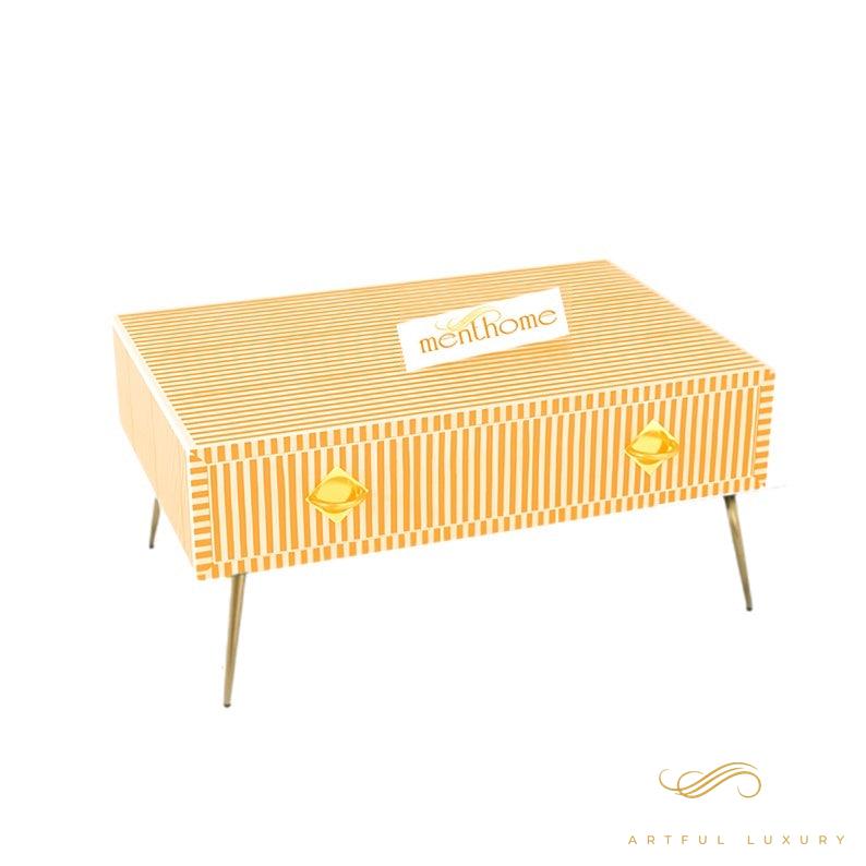 Handmade resin Inlay Modern Striped Pattern Coffee Table | Luxury Handmade Coffee Table