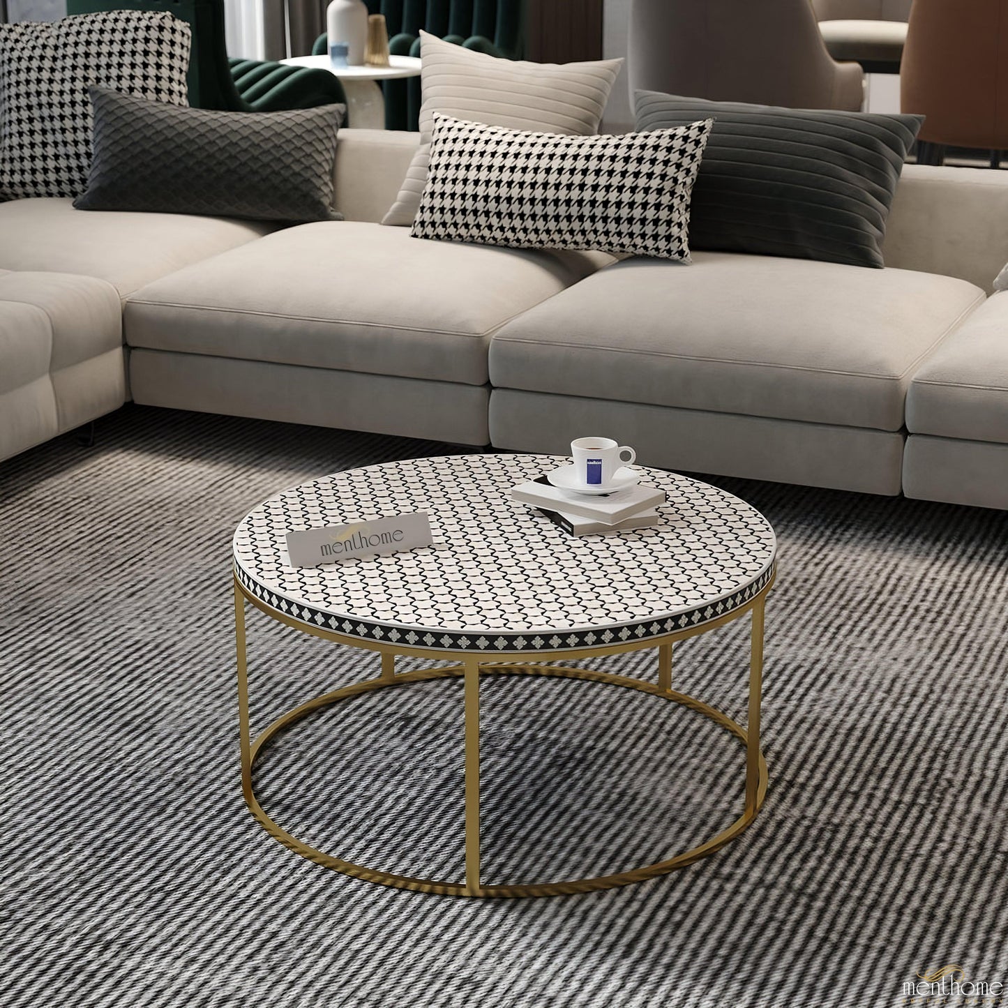 Home Decor Furniture Handmade Bone inlay Coffee Table | Luxury Handmade Coffee Table