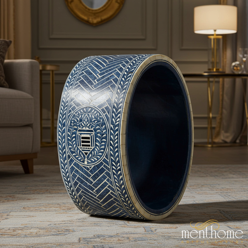 Decorative Blue and White Porcelain Garden Stool | Luxury Handmade Stool