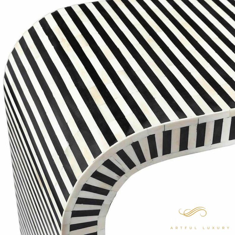 Bone Inlay Waterfall Coffee Table | Antique Design | 40WX40DX17H | Luxury Handmade Coffee Table