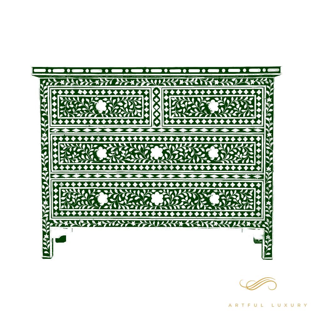 4 Drawer Dresser Mother of Pearl Inlay | Luxury Handmade Dresser