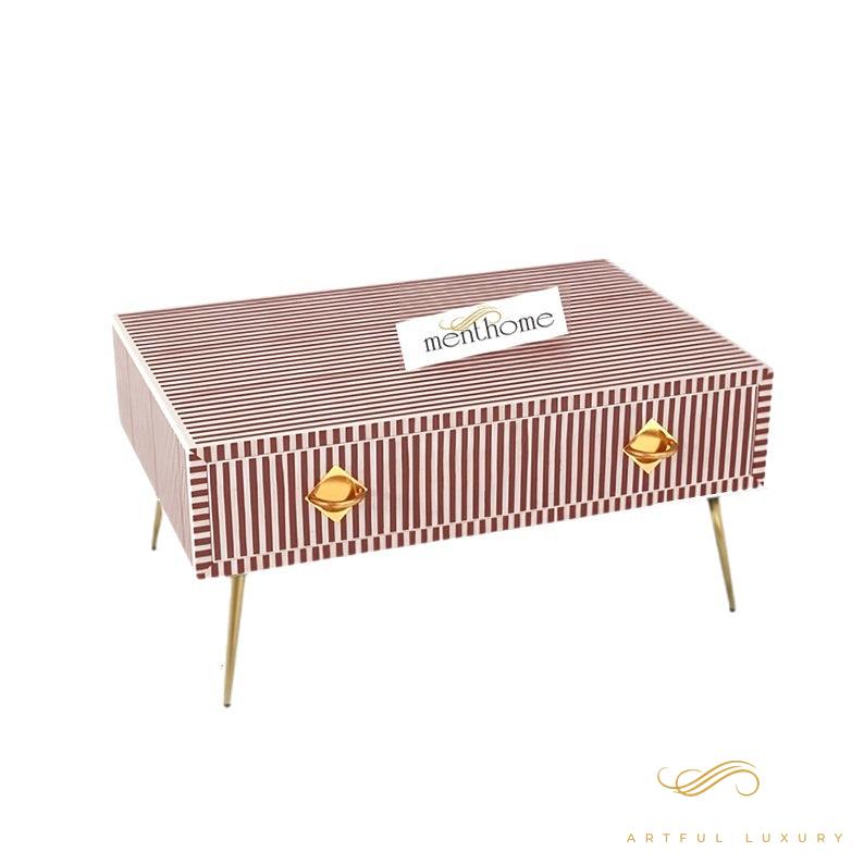 Handmade resin Inlay Modern Striped Pattern Coffee Table | Luxury Handmade Coffee Table