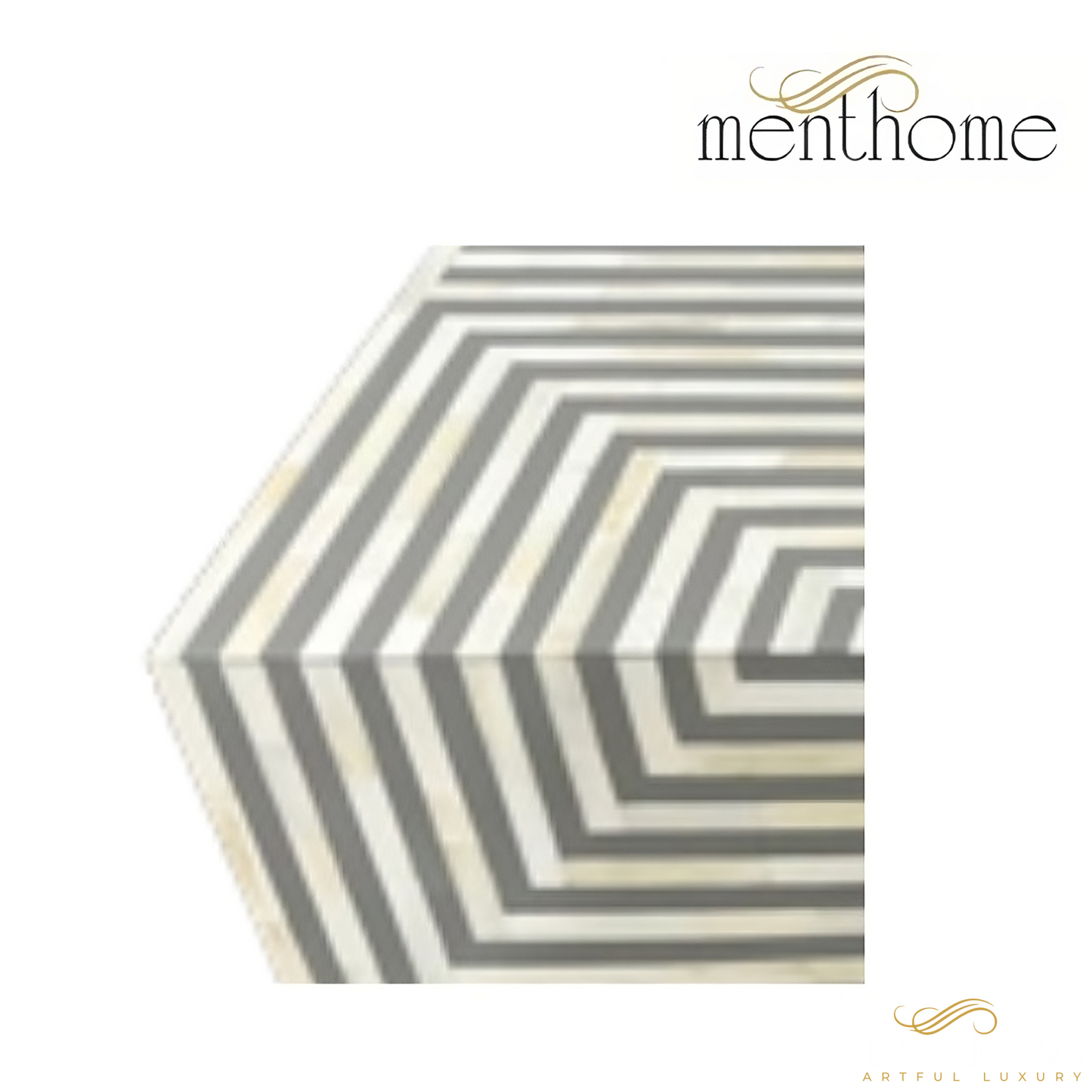 Bone Inlay Stripe Design Coffee Table | Luxury Handmade Coffee Table