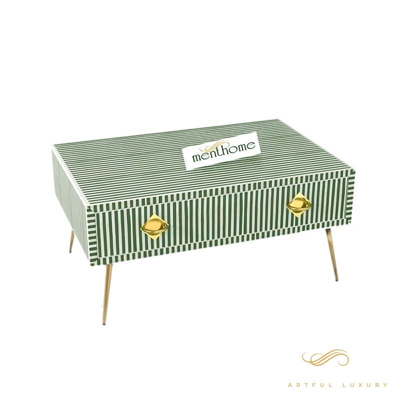 Handmade resin Inlay Modern Striped Pattern Coffee Table | Luxury Handmade Coffee Table