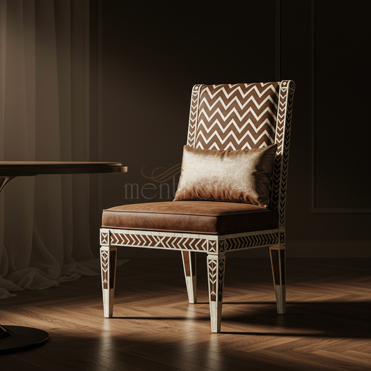 Luxury Inlay Chair with Chevron Pattern | Luxury Handmade Chair