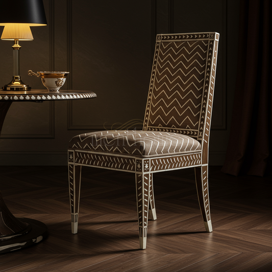 Luxury Inlay Patterned Upholstered Chair | Luxury Handmade Chair