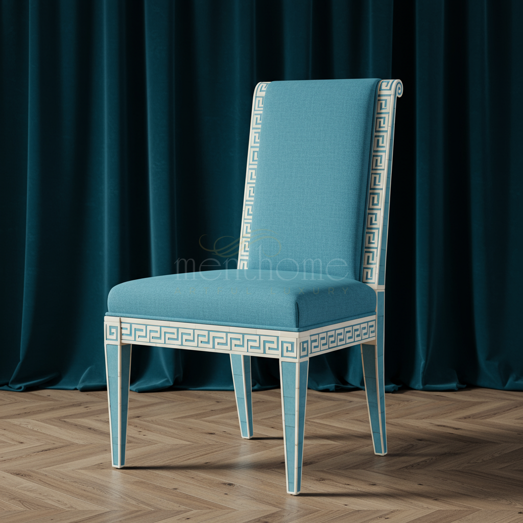Inlay Chair with Greek Key Pattern | Luxury Handmade Chair