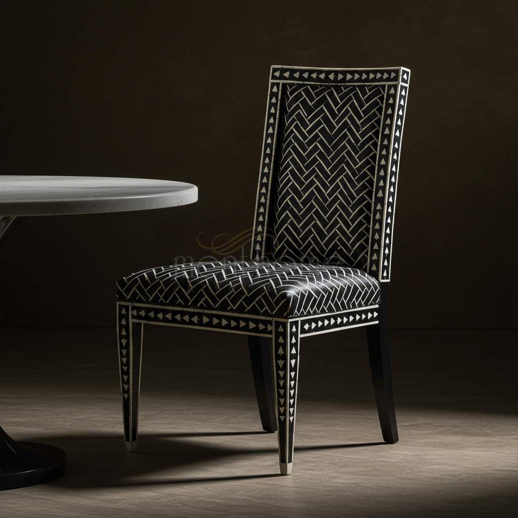 Luxury Inlay Patterned Dining Chair | Luxury Handmade Chair