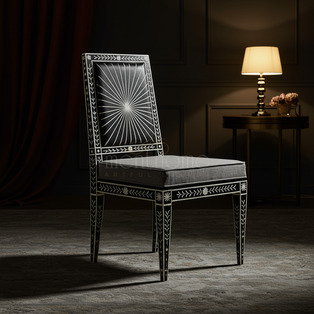 Inlay Chair with Sunburst Design | Luxury Handmade Chair
