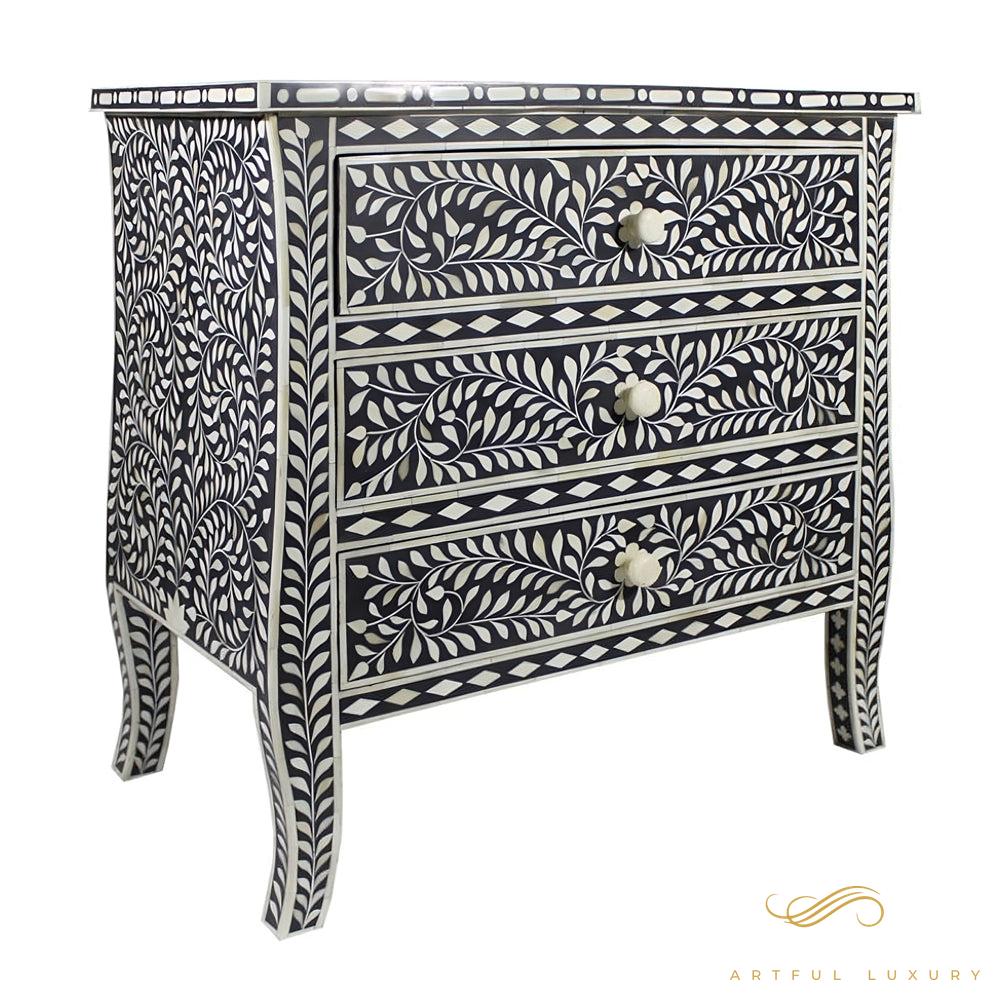 Leaf Pattern Bone Inlay dressers | Luxury Handmade Dresser