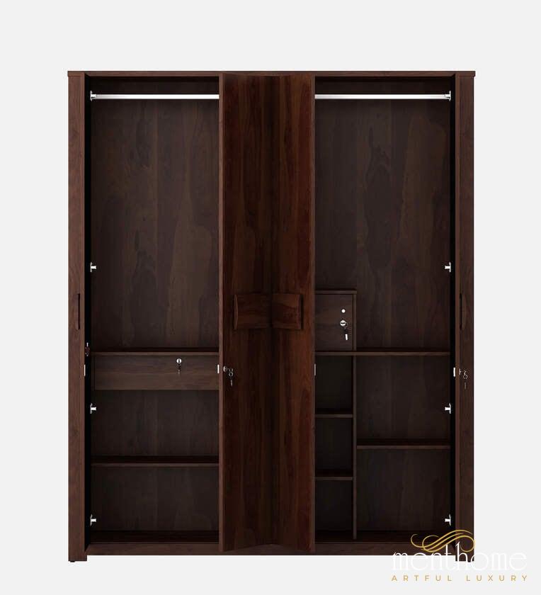 Kosmo Artisan 4 Door Wardrobe in Sheesham Finish | Luxury Handmade Wardrobe