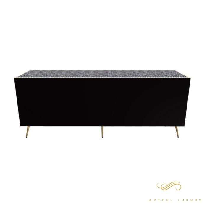 Geometric-Bone Inlay -Rectangular- Tv Cabinet | Luxury Handmade TV Cabinet