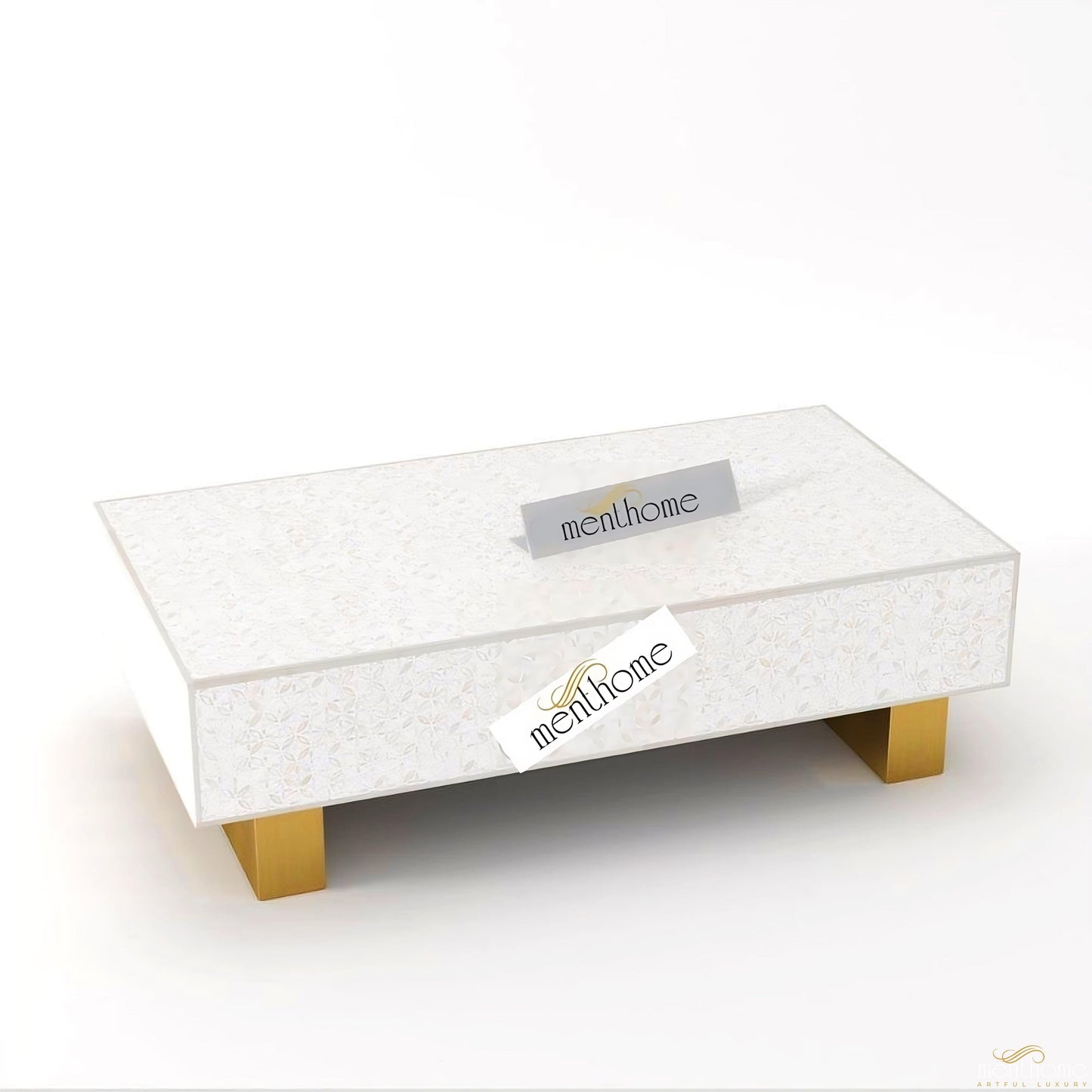 Rectangular Coffee Tables Modern Furniture Bone Inlay | Luxury Handmade Coffee Table