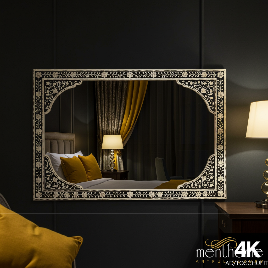 Decorative Floral Pattern Wall Mirror | Luxury Handmade Mirror