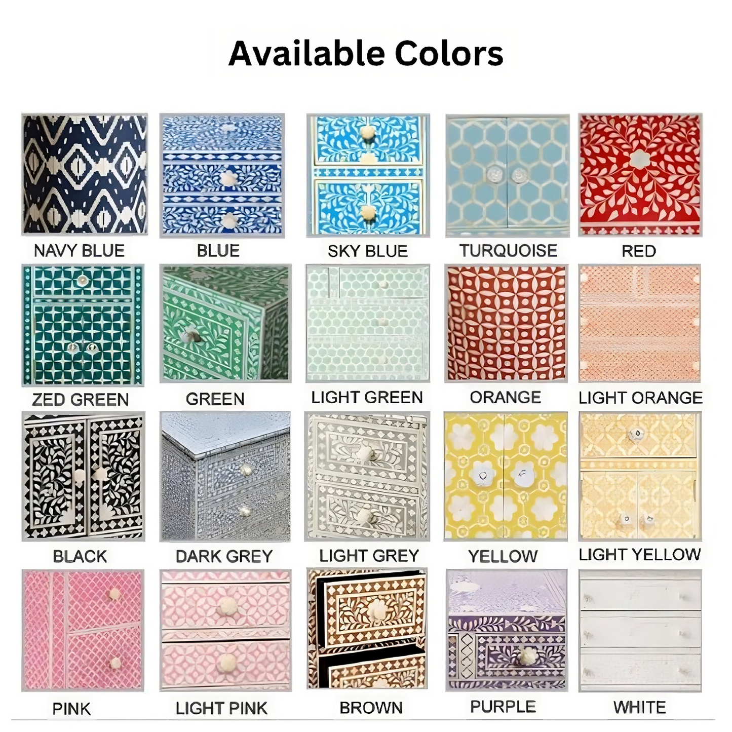 Handmade Bone Inlay Sideboard