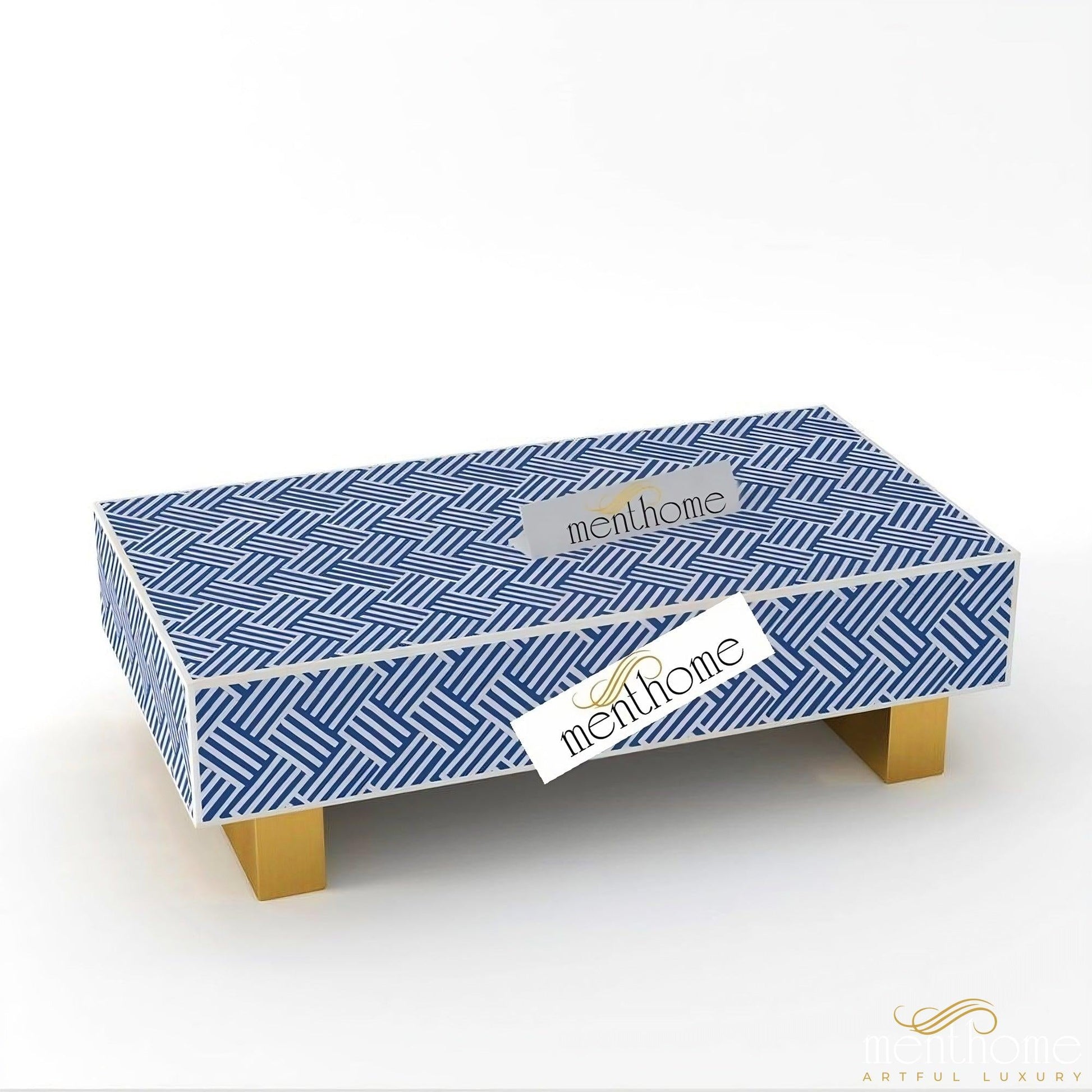 Blue Optical Coffee Table Modern Furniture | Luxury Handmade Coffee Table