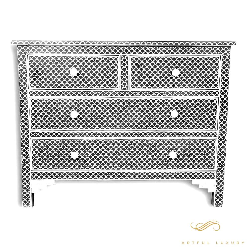 Bone Inlay Fish Scale Dresser | Luxury Handmade Dresser