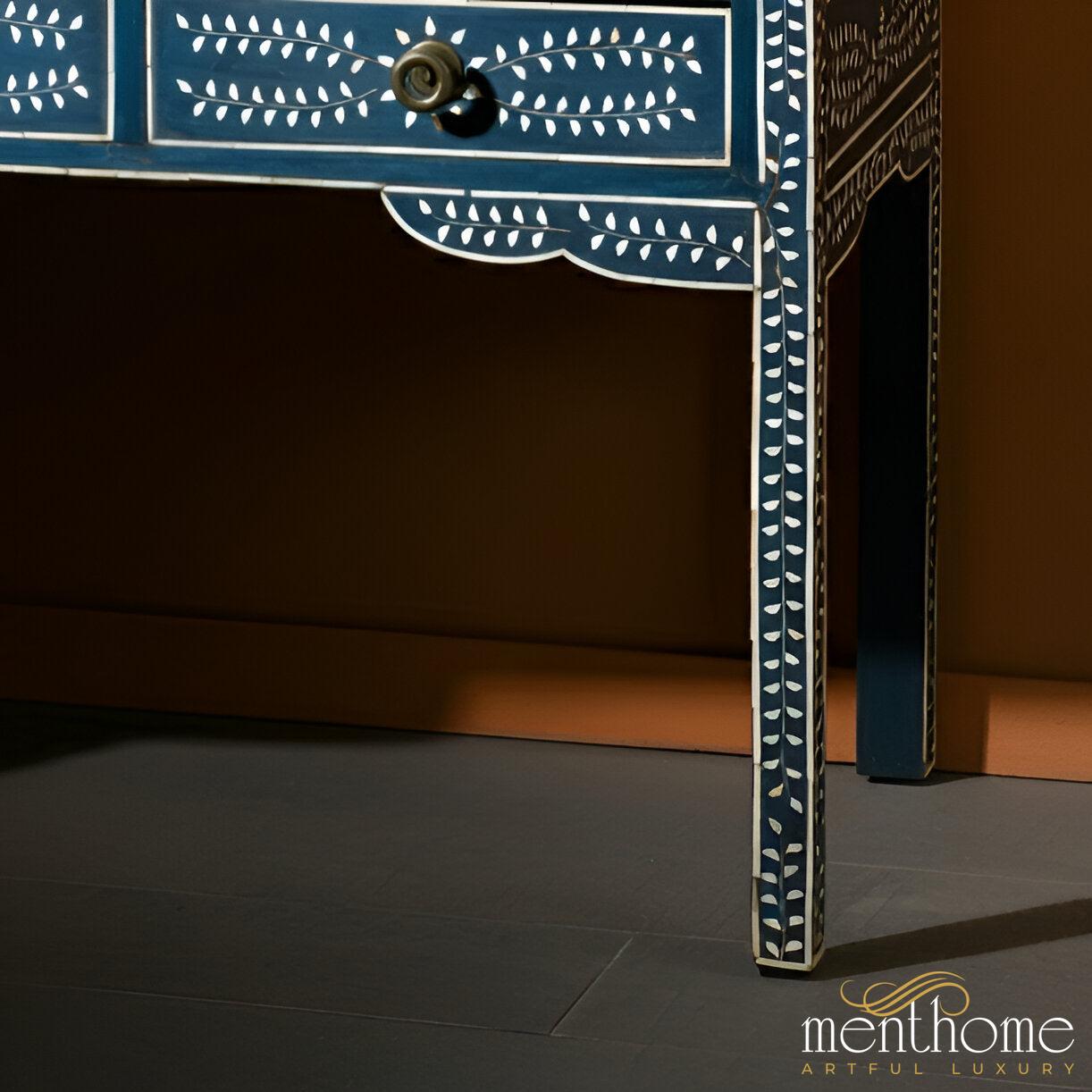 Bone Inlay Executive Desk | Chic and Functional | Intricate Detailing for Modern Spaces | Luxury Handmade Desk