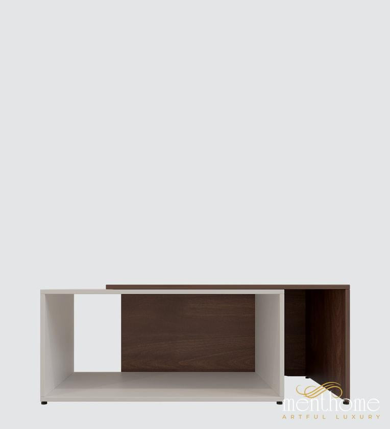 Dzire Coffee Table In Brown Wenge & Cold White Finish | Luxury Handmade Coffee Table