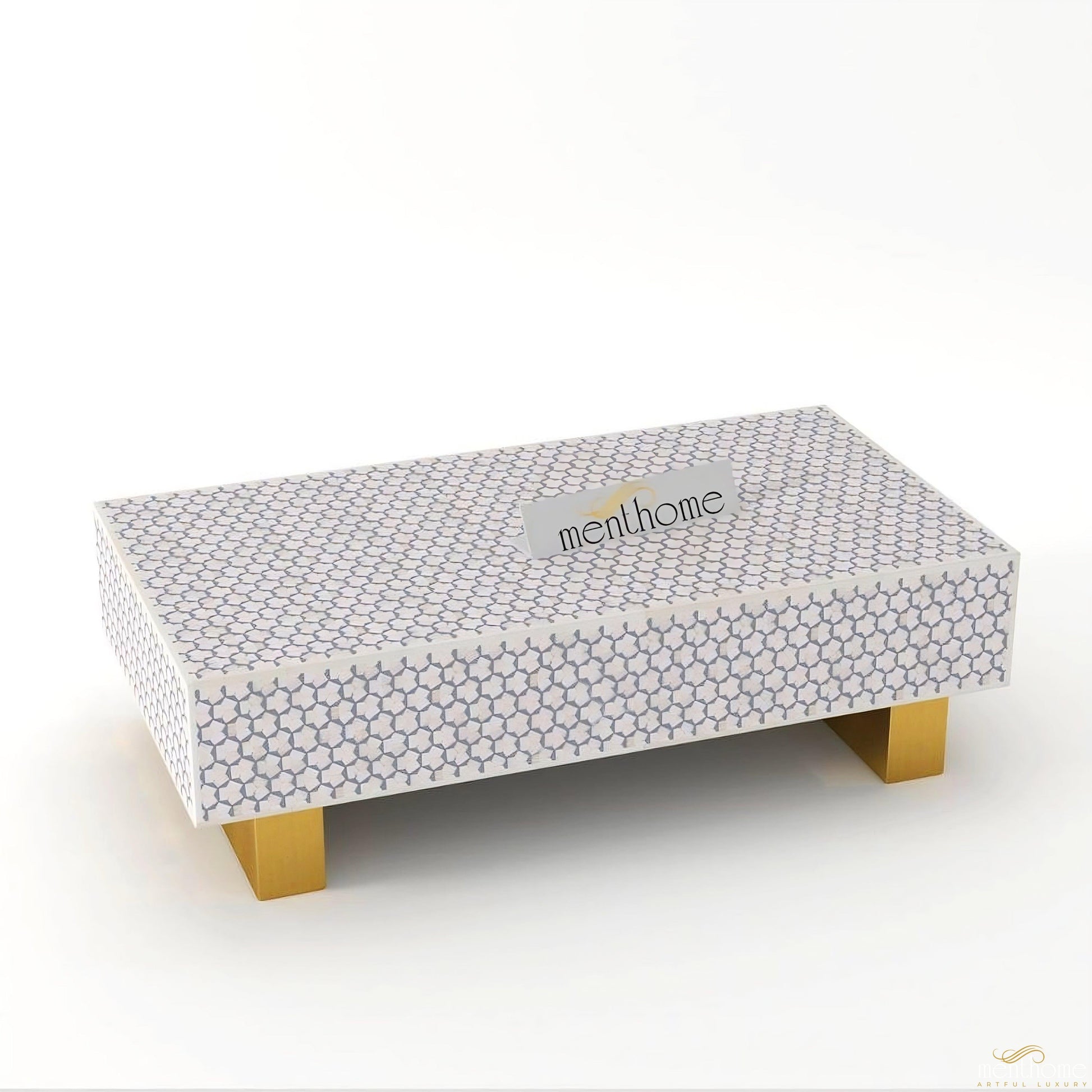 Modern Furniture Tarqua Coffee Table Bone Inlay | Luxury Handmade Coffee Table