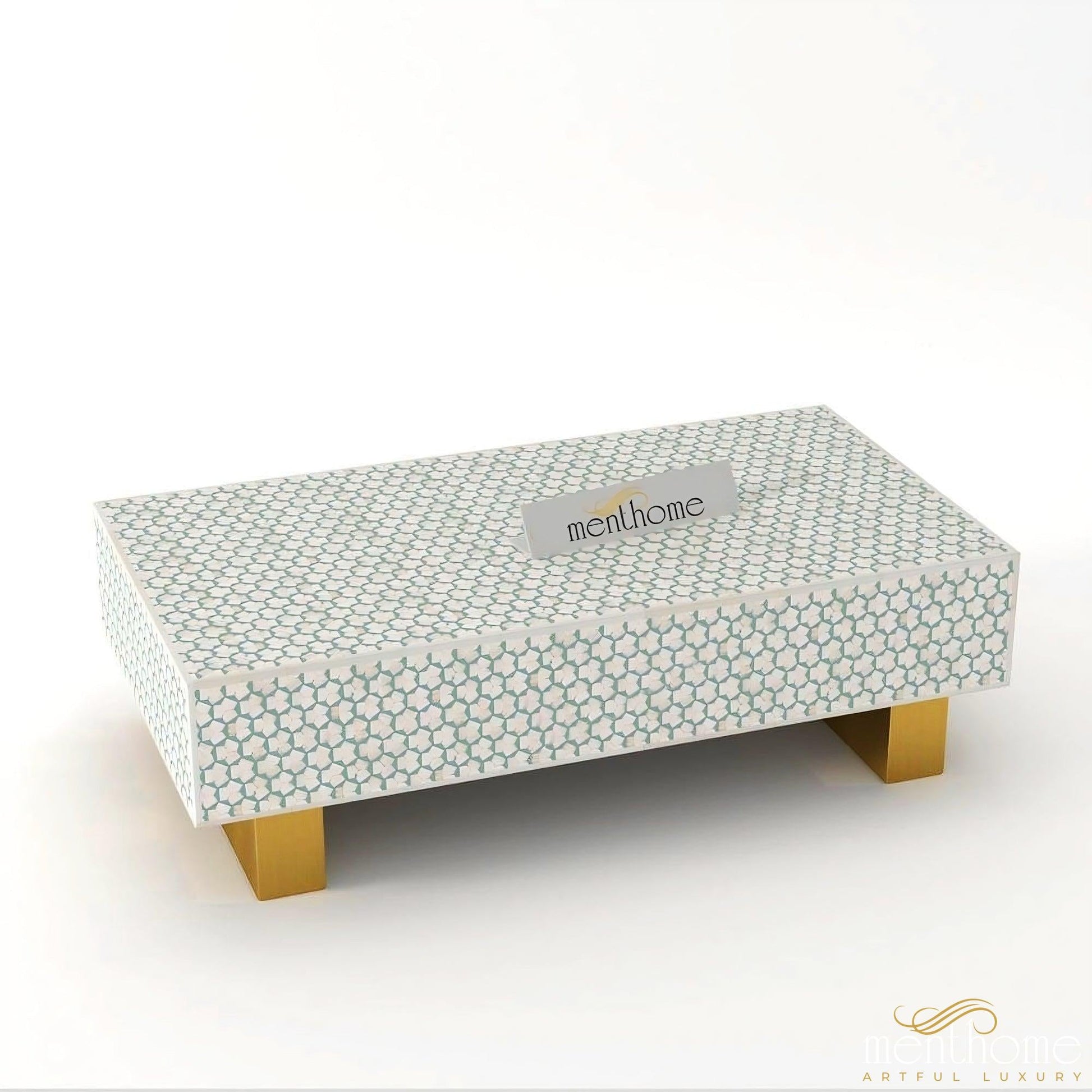 Modern Furniture Tarqua Coffee Table Bone Inlay | Luxury Handmade Coffee Table
