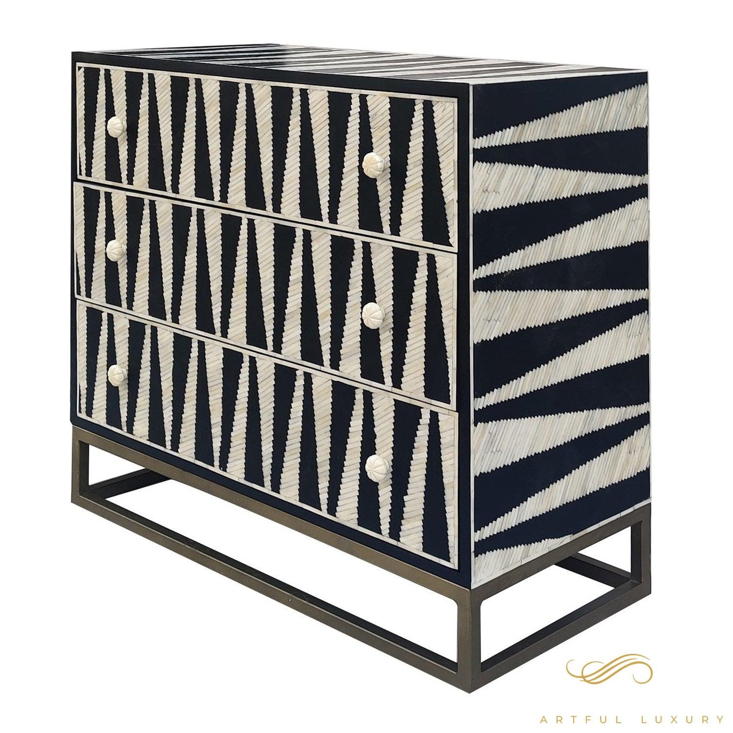 Geometric Three Drawer dressers | Luxury Handmade Dresser