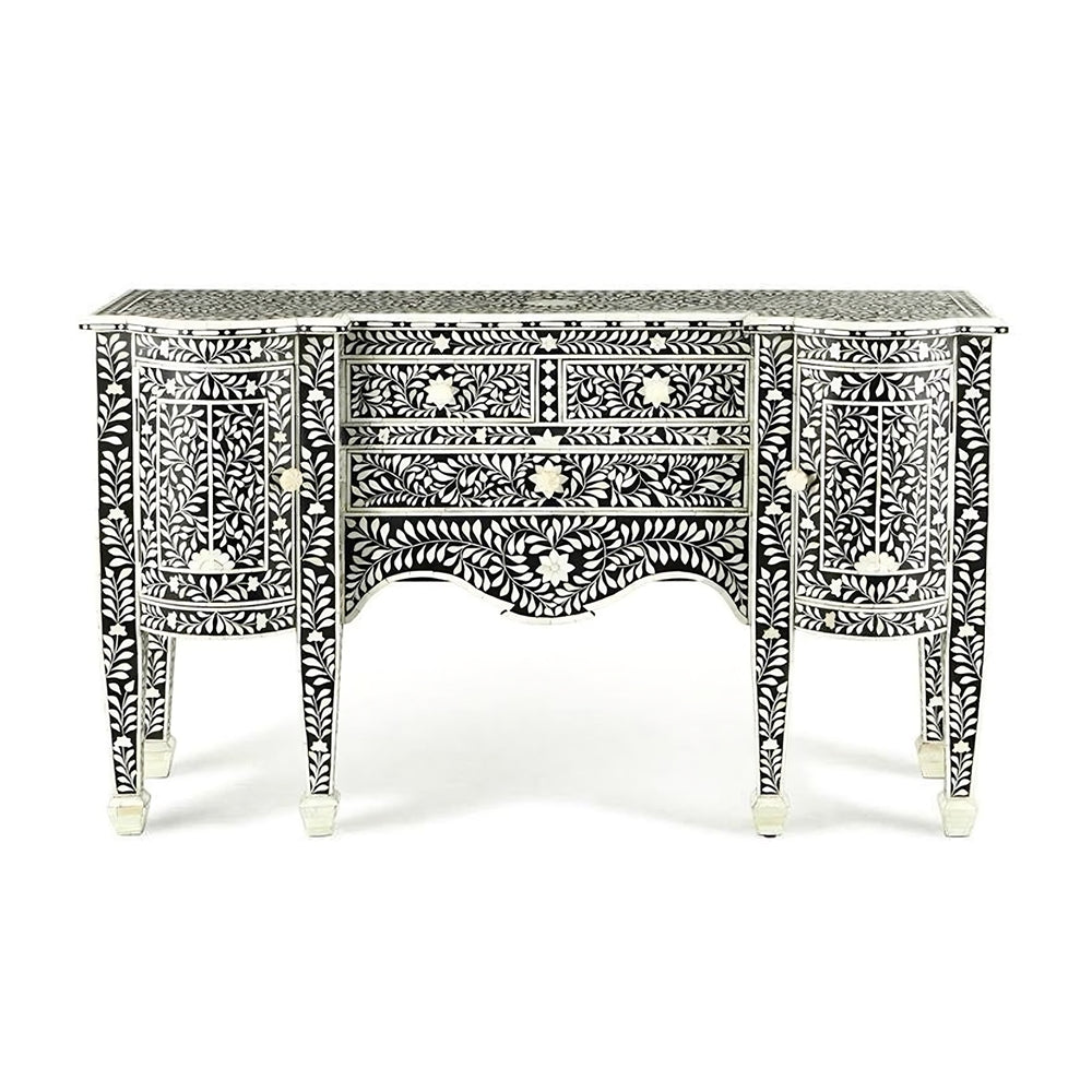 Indian Handmade Bone inlay 3 drawer 2 Dome Shape Door Study desk