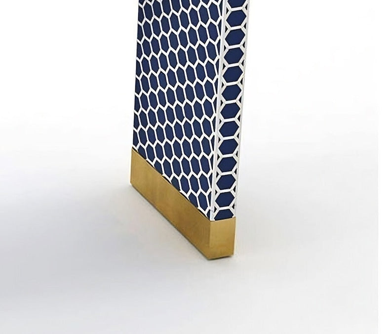 Honeycomb Pattern Console Table Bone Inlay