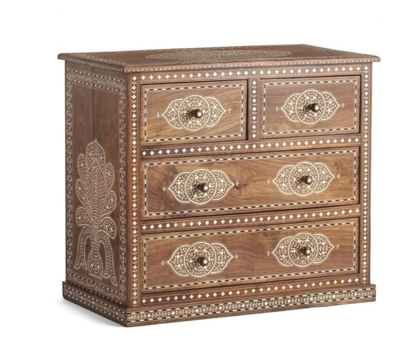 Teakwood Dresser Bone Inlaid