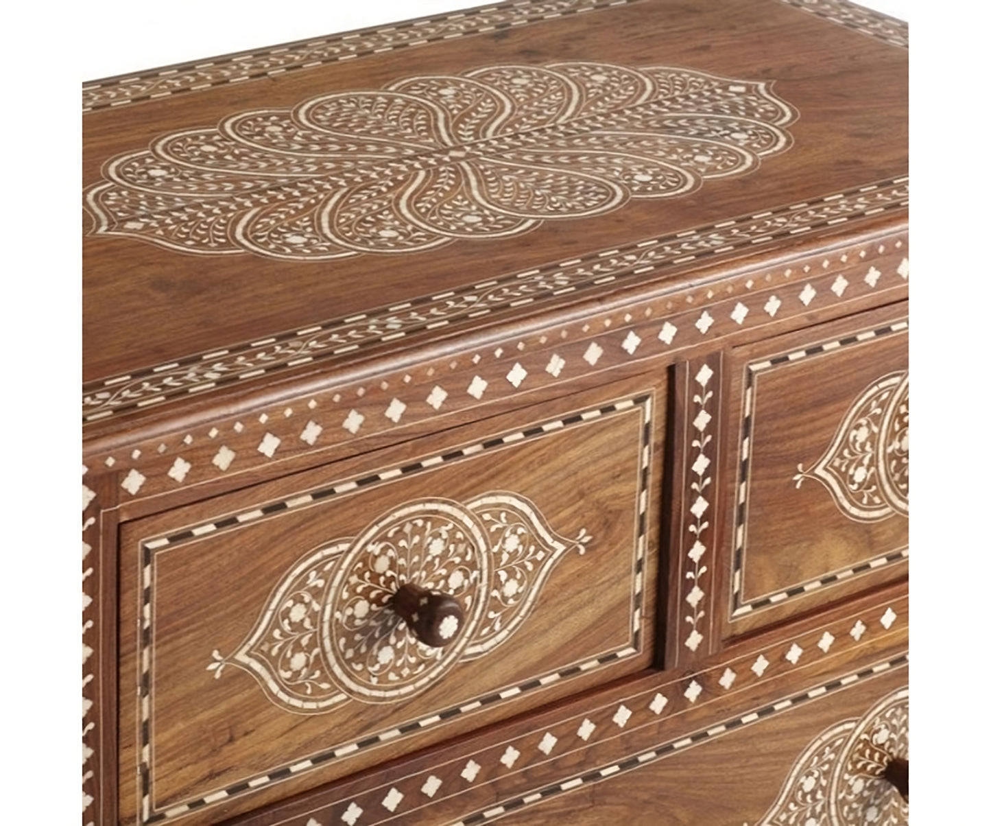 Teakwood Dresser Bone Inlaid