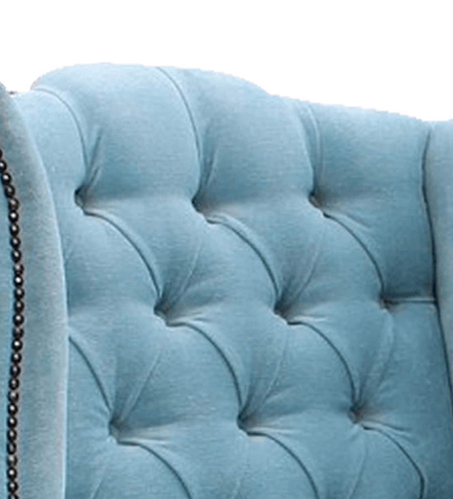 Royal Fabric Wing Chair in Blue Colour