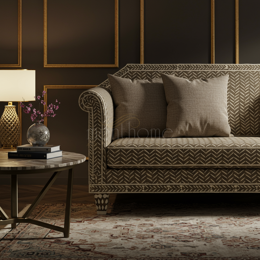 Elegant Inlay Patterned Luxury Sofa | Luxury Handmade Sofa
