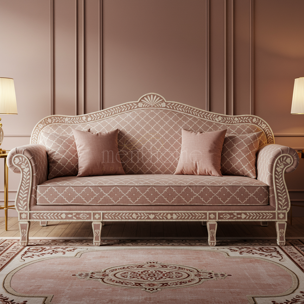 Elegant Inlay Patterned Classic Sofa | Luxury Handmade Sofa
