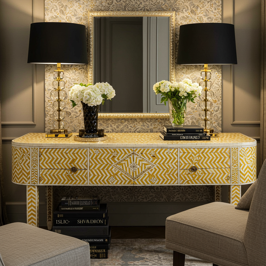 Luxury Bone Inlay or Mother of Pearl Furniture