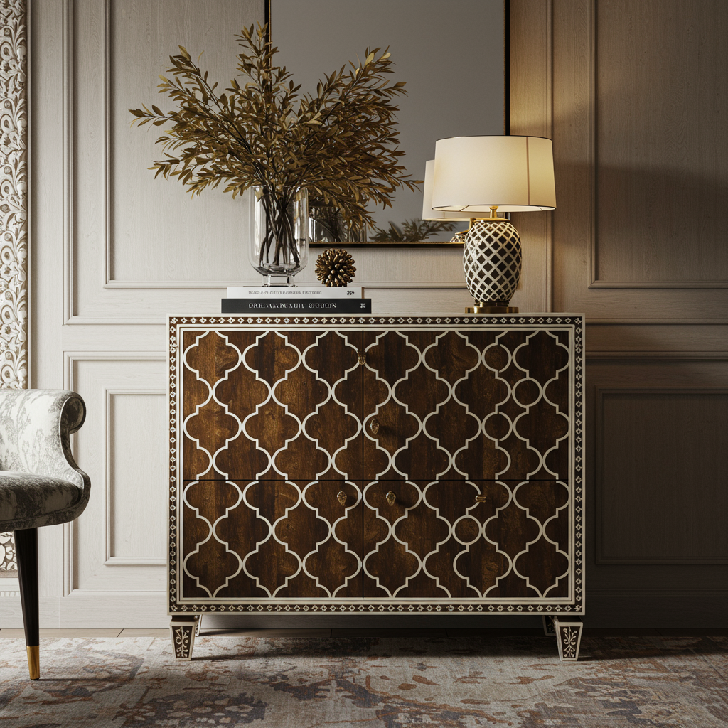 Luxury Bone Inlay or Mother of Pearl Furniture