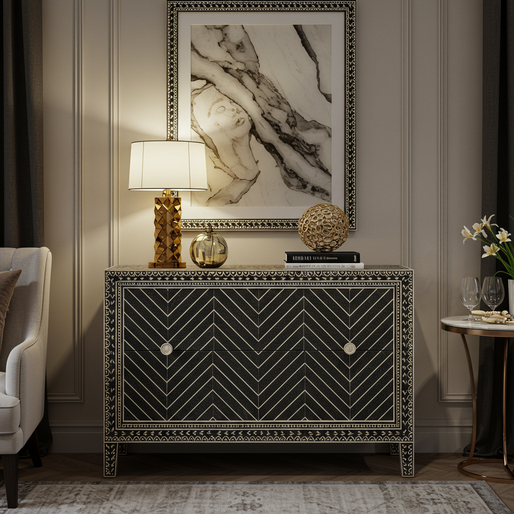 Luxury Bone Inlay or Mother of Pearl Furniture