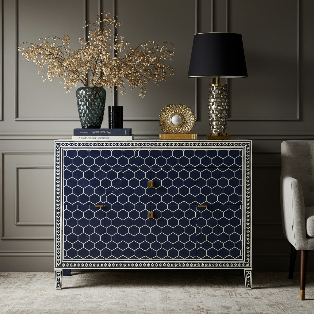 Luxury Bone Inlay or Mother of Pearl Furniture
