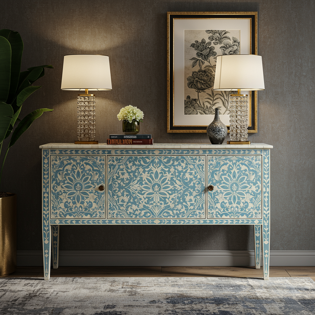 Luxury Bone Inlay or Mother of Pearl Furniture