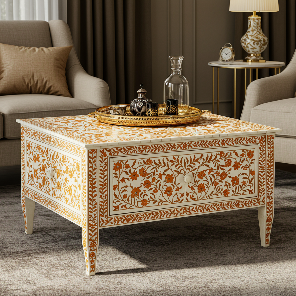Luxury Bone Inlay or Mother of Pearl Furniture