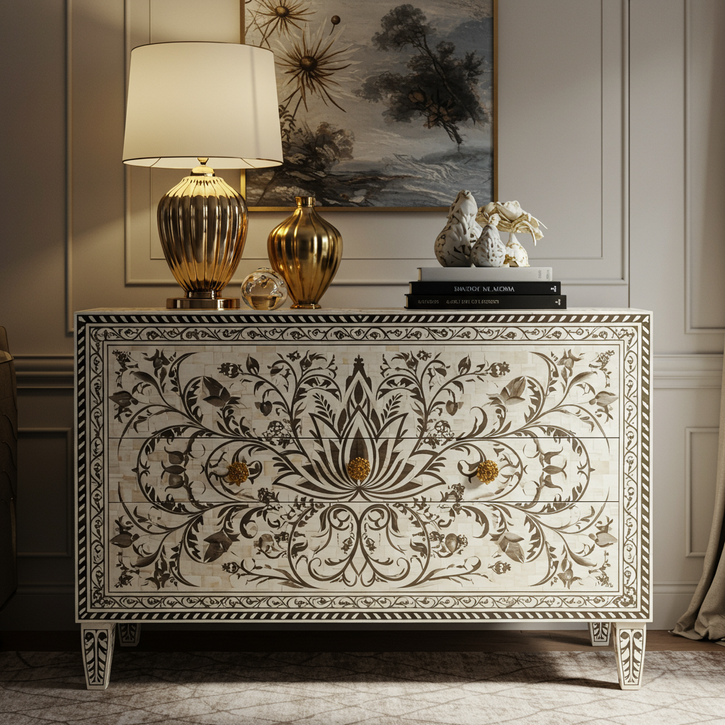 Luxury Bone Inlay or Mother of Pearl Furniture