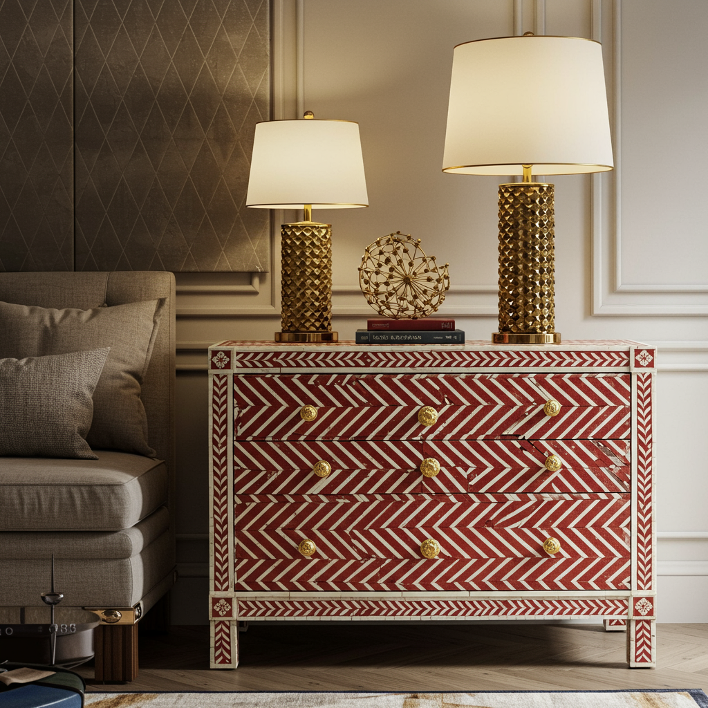 Luxury Bone Inlay or Mother of Pearl Furniture