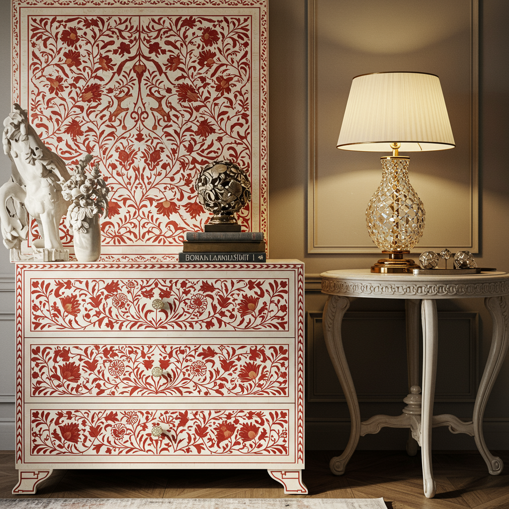 Luxury Bone Inlay or Mother of Pearl Furniture