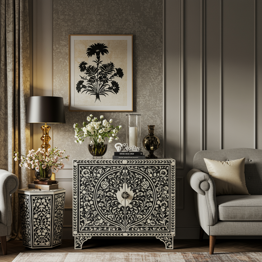 Luxury Bone Inlay or Mother of Pearl Furniture