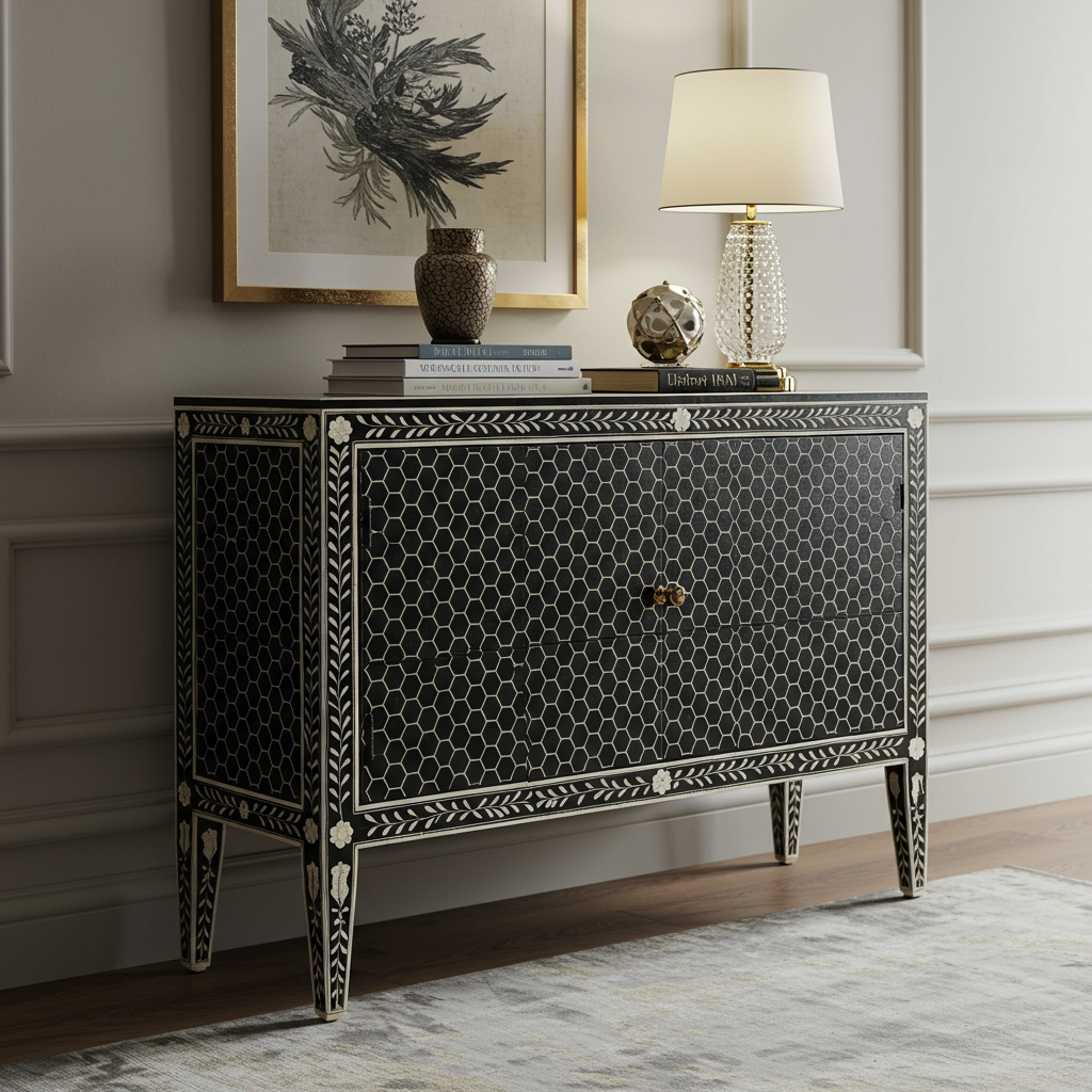 Luxury Bone Inlay or Mother of Pearl Furniture