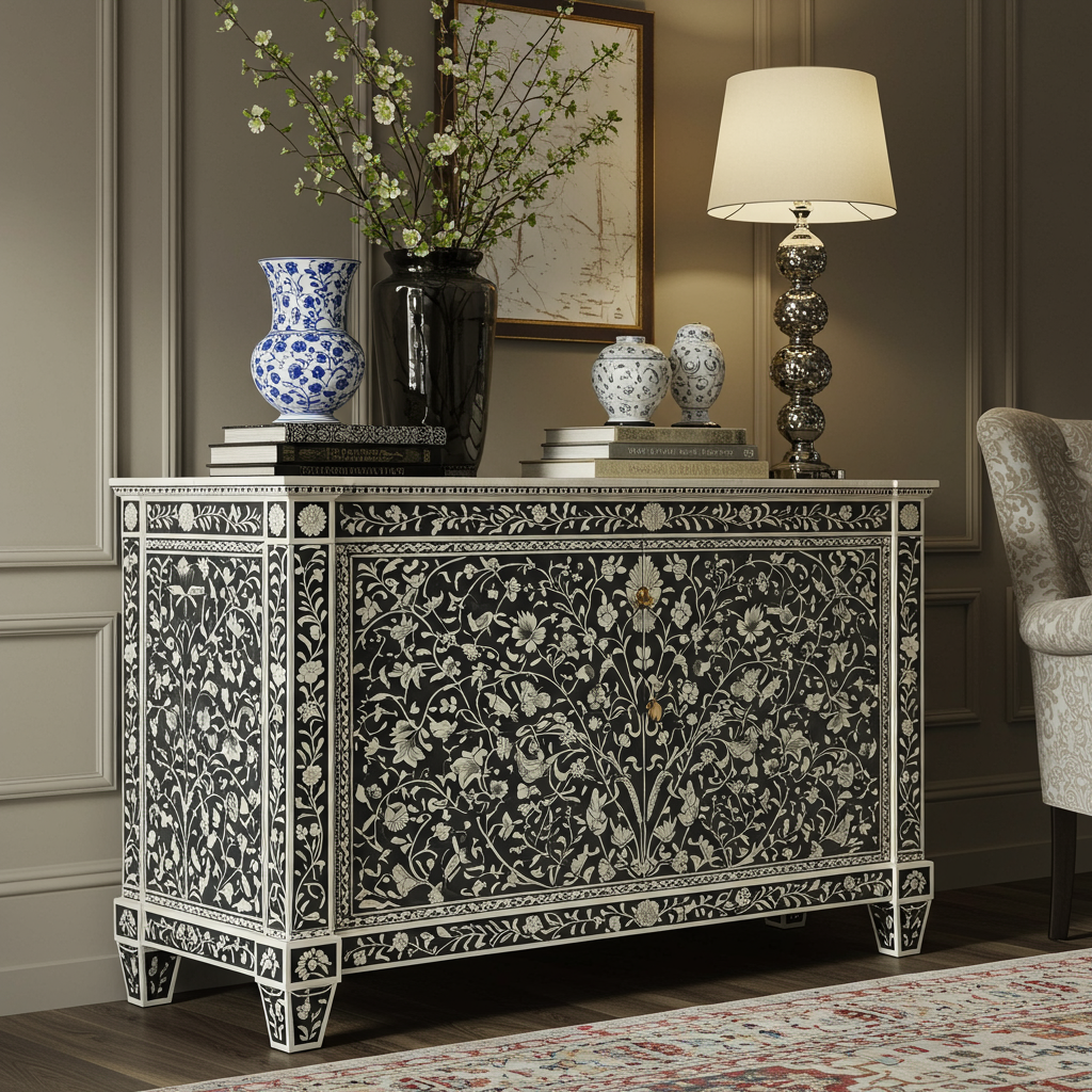 Luxury Bone Inlay or Mother of Pearl Furniture