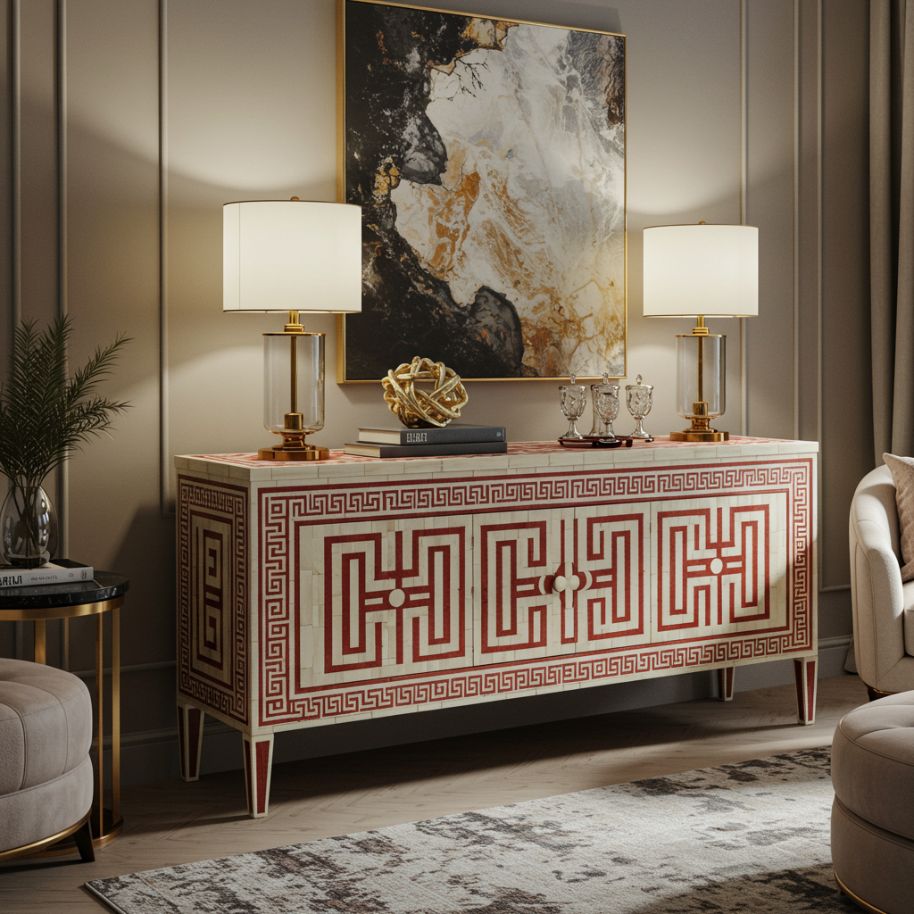 Luxury Bone Inlay or Mother of Pearl Furniture