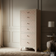 Decorative Patterned Tall Dresser Chest with Six Drawers | Luxury Handmade Tallboy