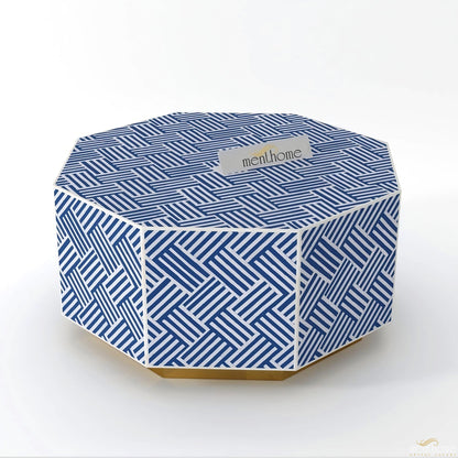 Bone Inlay Table Wooden Hexagon Coffee Table | Luxury Handmade Coffee Table