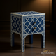 Blue and White Bone Inlay Side Table with Drawers | Luxury Handmade Bedside Table